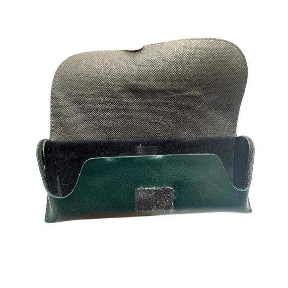 Vintage Green Leather Eyeglasses/Sunglasses Case Collectible Retro Classic - Picture 3 of 4